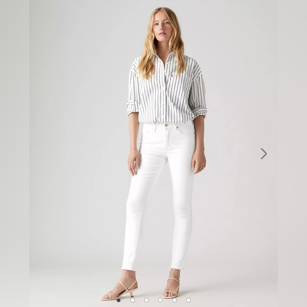 Levis White 721 High Rise Skinny Jeans